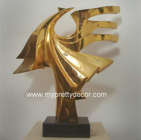 Golden Finish Resin Sculpture
