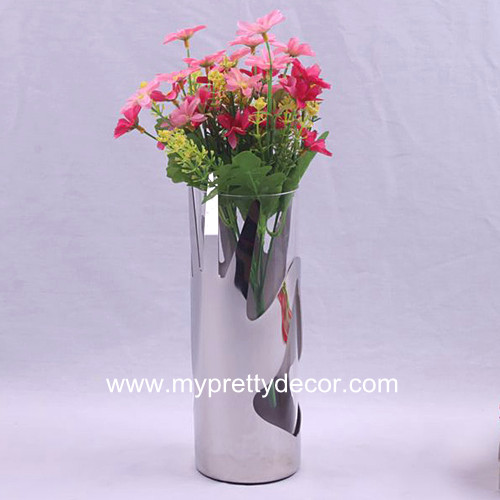 Mirror Finish Metal Flower Vase