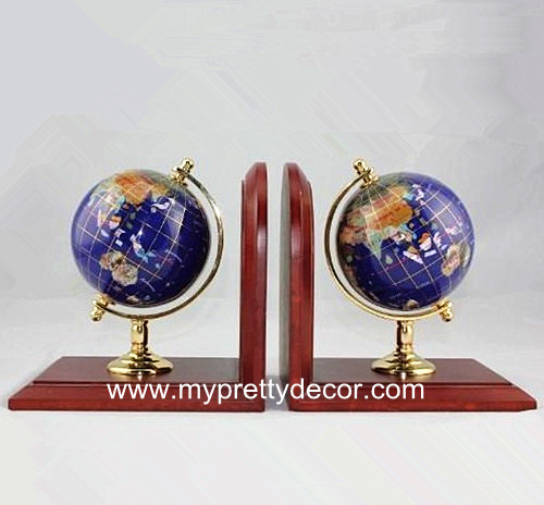Rosewood Bookend Gem Globes